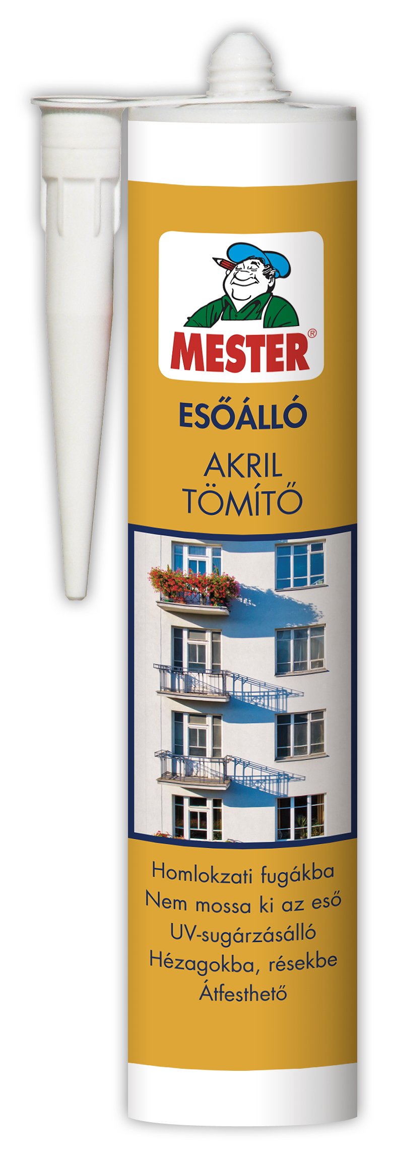 Mester Esőálló Akril tömítő,festhető fehér310ml.jpg